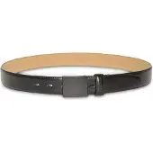 Calvin Klein Full Grain Leather Plaque Buckle Belt