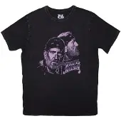 Ginza.se Willie Nelson: Unisex Stone Wash T-Shirt/Purple Graphic (Black) (Large)