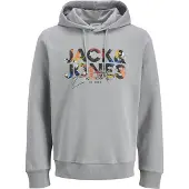 Jack & Jones Sweatshirt 'JJGeplas' azur / grå / hummer / svart
