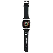 Karl Lagerfeld 3D gummi Choupette Head armband för Apple klocka 42/44/45/49mm - Svart