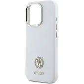 GUESS Silikon Logo Strass 4G Fodral för iPhone 16 Pro - Vit