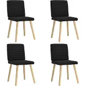 vidaXL Matstolar 4 st svart tyg