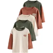 Next T-shirt beige / konjak / mörkgrön