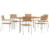 vidaXL Trädgårdsmöbelset 7 pcs Brun Massivt Akaciaträ