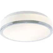 Searchlight Taklampa Flush IP44, dimbar, Vitt / opal, Badrum, Glas, Modern, Taklampa