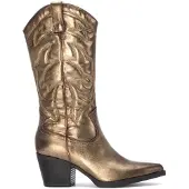 Xti för kvinnor. 14430602-BRONCE Stövlar 144306 guld (41), Dorado, 5 till 8 cm, Zip, Casual