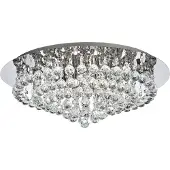 Searchlight Kristall taklampa Hanna, dimbar, Förkromad / silver, Vardagsrum / matsal, Metall, Taklampa