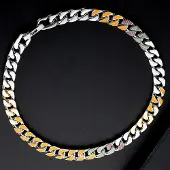 YIRAN Jewelry Trendig färgad diamant kubansk kedja herrhalsbandsdesign Hip-Hop titanstålhalsband