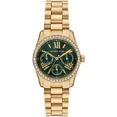 Michael Kors Damklocka - - MK4924 Lexington - 33 mm - Guldstål - Grön urtavla