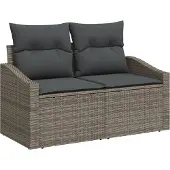 vidaXL Trädgårdsoffa med kudde 123 x 62 x 69 cm konstrotting