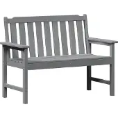 vidaXL Trädgårdsbänk Ljusgrå 120 x 59 x 88 cm HDPE