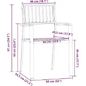 vidaXL Trädgård Stol 6 pcs Brun 56 x 54,5 x 87 cm Massivt Akaciaträ