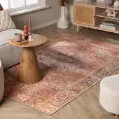FRAAI Orientalisk matta | Liva Kashan terrakotta hos Volero | 160x230cm | Polyester | Medaljong | Rektangulär | Plattvävd