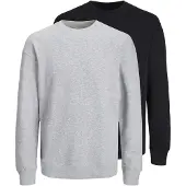 Jack & Jones Sweatshirt 'Bradley' gråmelerad / svart
