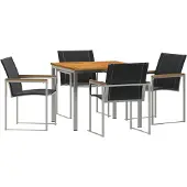 vidaXL Trädgårdsmöbelset 5 pcs Brun Massivt Akaciaträ