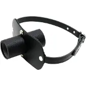 Rimba - läder uro-fetisch urinstift (Ø 40 mm, svart)