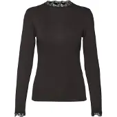Vero Moda Rosa Långärmad T-shirt Med Hög Hals