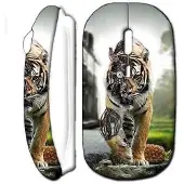 MANIACASE Souris Sans Fil Robot Tigre Blanc