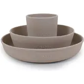 Filibabba Middagsset - Silikon - 3 Delar - Warm Grey - - One Size - Middagsset