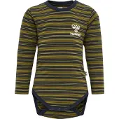 Hummel Body l/ä - HmlUnited - Randig - Black Iris/Grön - - 74 - Body L/Ä
