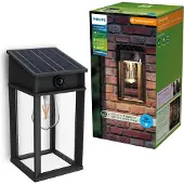 Philips Geri 929004632601 Solcells-utomhusväggbelysning med rörelsedetektor LED 3.2 W Svart