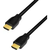 Logilink HDMI 2.0-kabel 4K/60Hz 1m, HDR, ARC, Ethernet, Svart, Förgyllda kontakter
