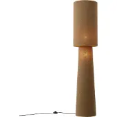 QAZQA Japandi Golvlampa Brun Teddy Tyg 2-Ljus - Trompet
