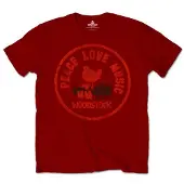 Ginza.se Woodstock: Unisex T-Shirt/Love Peace Music (Maroon Red) (Medium)