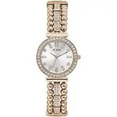 GUESS Analog klocka 'Gala' roséguld / svart / transparent / vit