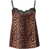 Pieces Topp 'PCTIFFANY' brun / ljusbrun / svart