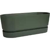 Elho Jardinière ovale GREENVILLE - Ø49 x 19,8 x 18,4 cm - Plastique recyclé - Résistant au gel - Leaf Green
