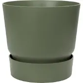 Elho Rund blomkruka Greenville - Ø 55 x H 50 cm - Utomhus - 100% återvunnen - Grön grön