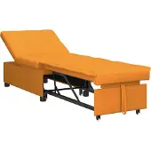 vidaXL Pull Out Sofa Bed Mörkgul 194 x 50 x 82 cm tyg