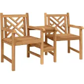 vidaXL Trädgårds utomhusstolar 152 x 63 x 89 cm Massivt teakträ