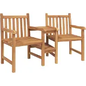 vidaXL Utomhusstolar Brun 152 x 63 x 89 cm Massivt teakträ