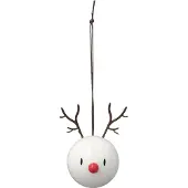 Hoptimist julgransprydnad Reindeer Ornament 2 st vit 26096