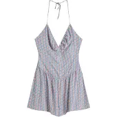 Bershka Jumpsuit beige / ljusblå / mörklila / gammalrosa