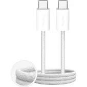 Puro Fabrik 4 100W flätad USB-C - USB-C 1m kabel - vit