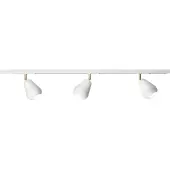 Nuura taklampa Anoli Spot Track 3, guld/vit, 3 lampor. Spot, dimbar, Vitt / opal, Vardagsrum / matsal, Metall, Skandinavisk