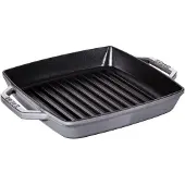 Staub grill pan 23 cm rectangular, grey