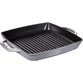 Staub grill pan 33 cm rectangular, grey