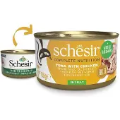 Schesir tonfisk med kyckling (i gelé) våtfoder katt (burk)