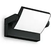 Ideal Lux LED utomhus vägglampa Swipe, Svart, Metall, Modern, LED-vägglampa utomhus