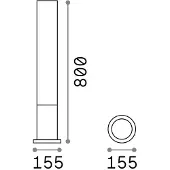 Ideal Lux Pollare uthomus Edo round, Brun / rost, Aluminium / grå / zink, Utomhuslampa