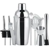 INF 8-delar cocktailset , barset, shaker 550ml - Rostfritt stål Silver
