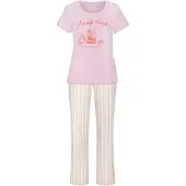Vivance Pyjamas mörkorange / rosa / pastellrosa / off-white