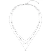 BOSS Three-layer silver-tone necklace with droplet charms