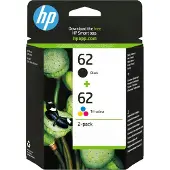 HP 62 (N9J71AE) svart + färg bläckpatron 2-pack (original)
