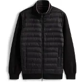 Tommy Hilfiger Övergångsjacka 'Mixed Texture Intechno Zip-thru' svart