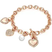 Lulu & Jane Armband roséguld / pärlvit